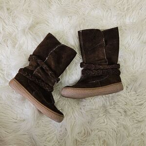 Livie & Luca Mocha Brown Suede Leather Calliope Boots Size 7